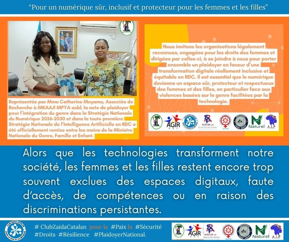 Le Club Zaida Catalan engagé dans un plaidoyer national pour un numérique inclusif et sensible au genre en RDC